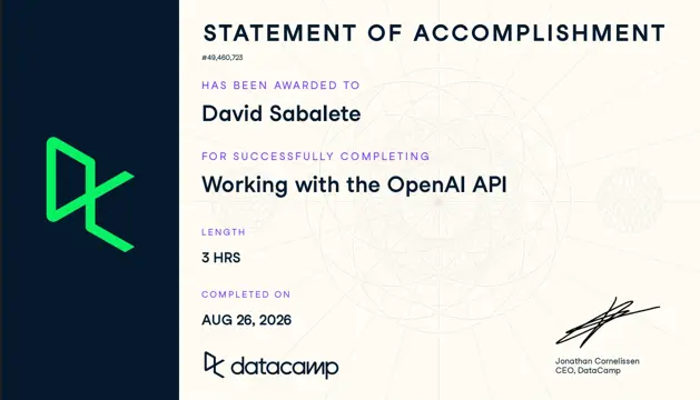Datacamp - Working with the OpenAI API